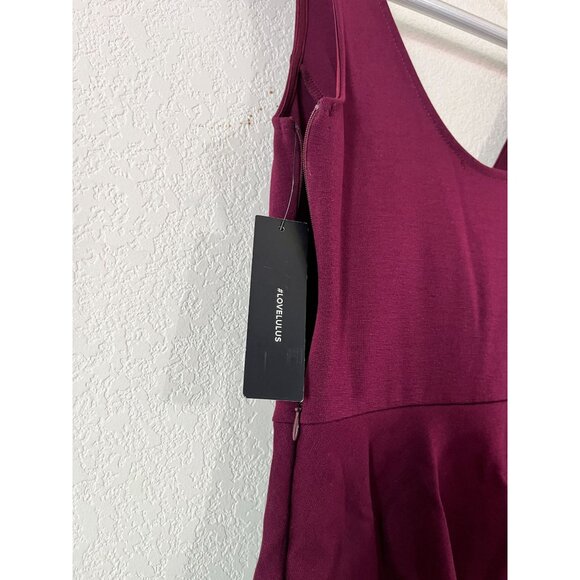 Lulus I Feel Good Skort Dress Women's Small Burgundy Fit & Flare Sleeveless - Picture 5 of 12